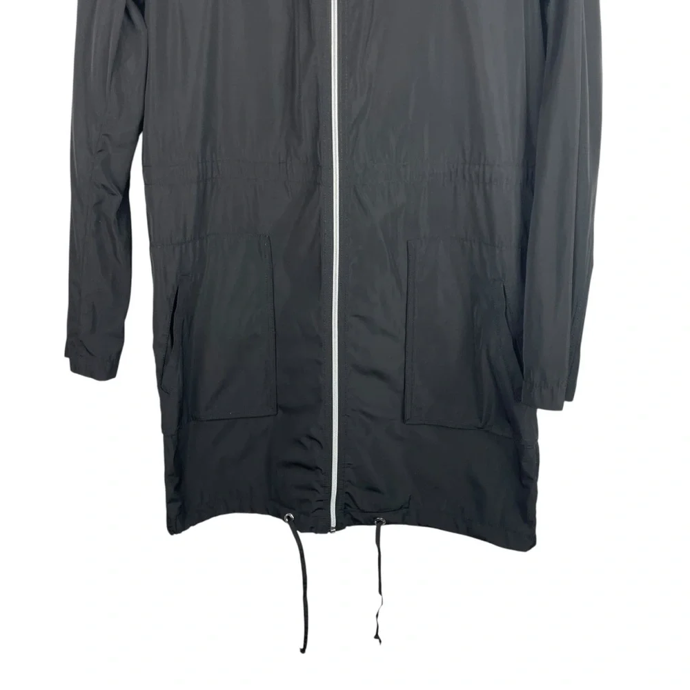 Michael Michael Kors | Black Long Line Windbreaker Zip Jacket